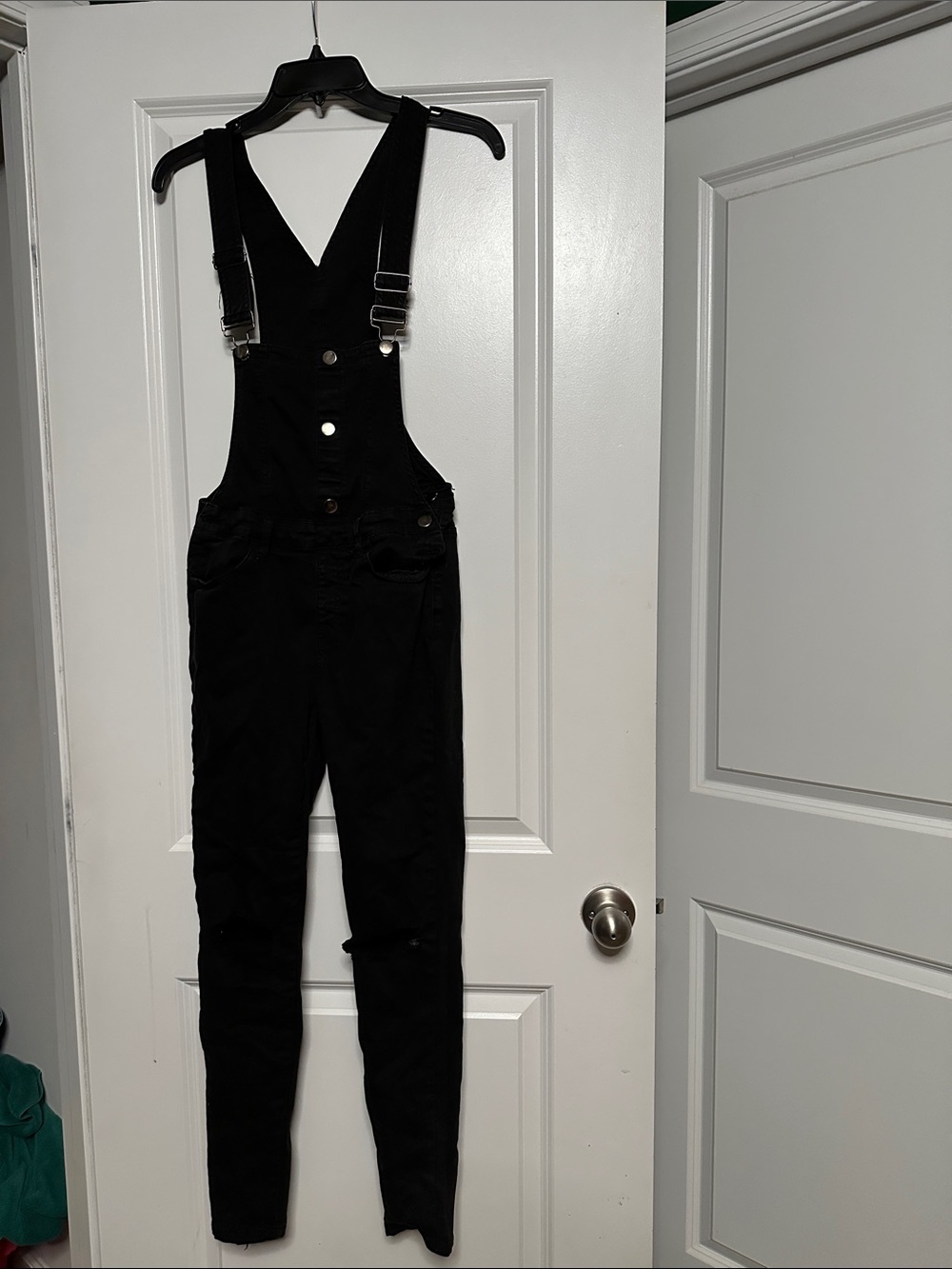 American Bazi Black Denim Overalls with Adjustable Buckle Straps